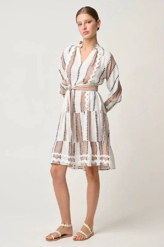 Sanibel Linen Viscose Dress Cayman Stripe Short unclassified dresses