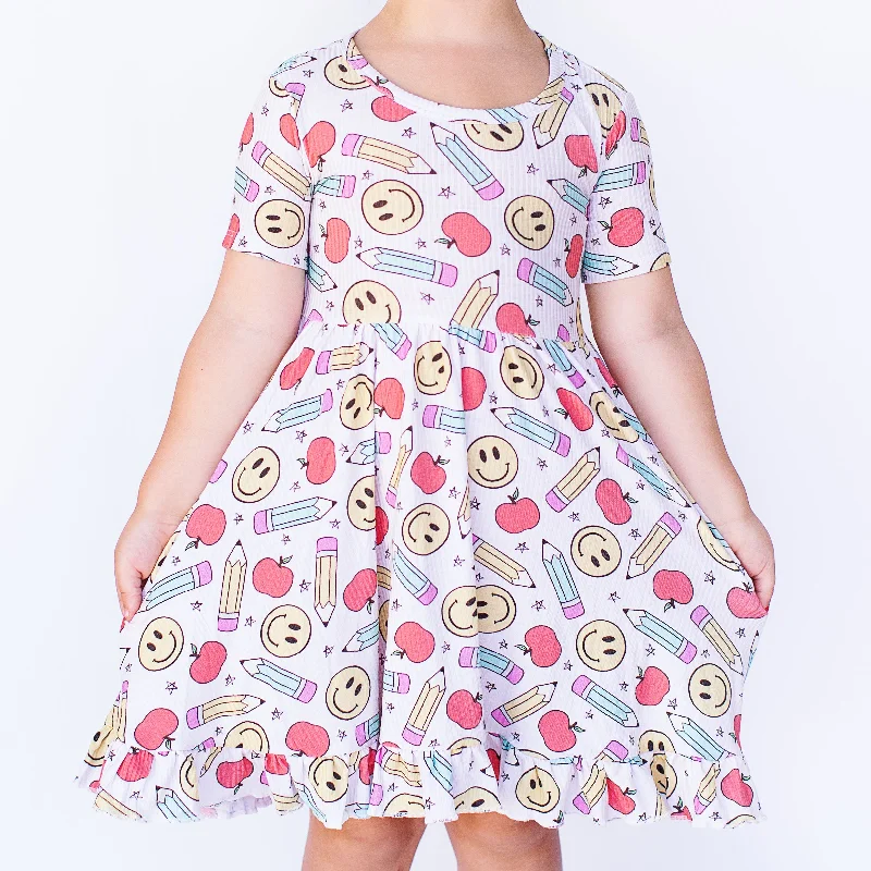 Smiley School Ruffled Dress Neutral tone unclassified dresses