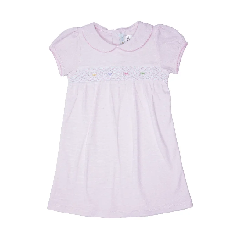 Smocked Bow Dress, Infant Girls, Pink Backless unclassified dresses