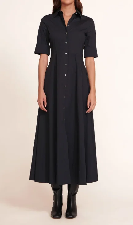 Staud Joan Dress - Black Striped unclassified dresses