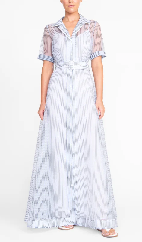 Staud Millie Dress - Ivory Micro Stripe Cocktail unclassified dresses