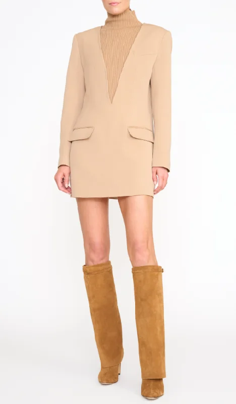 Staud Mott Dress - Camel Silk unclassified dresses
