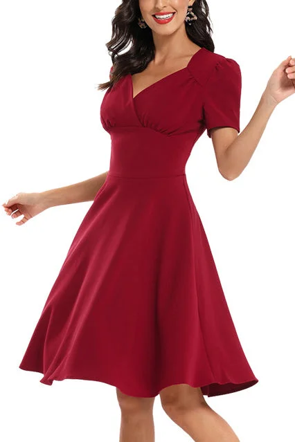 Vintage V-neck A-line Prom Wrap Dress Best-selling unclassified dresses