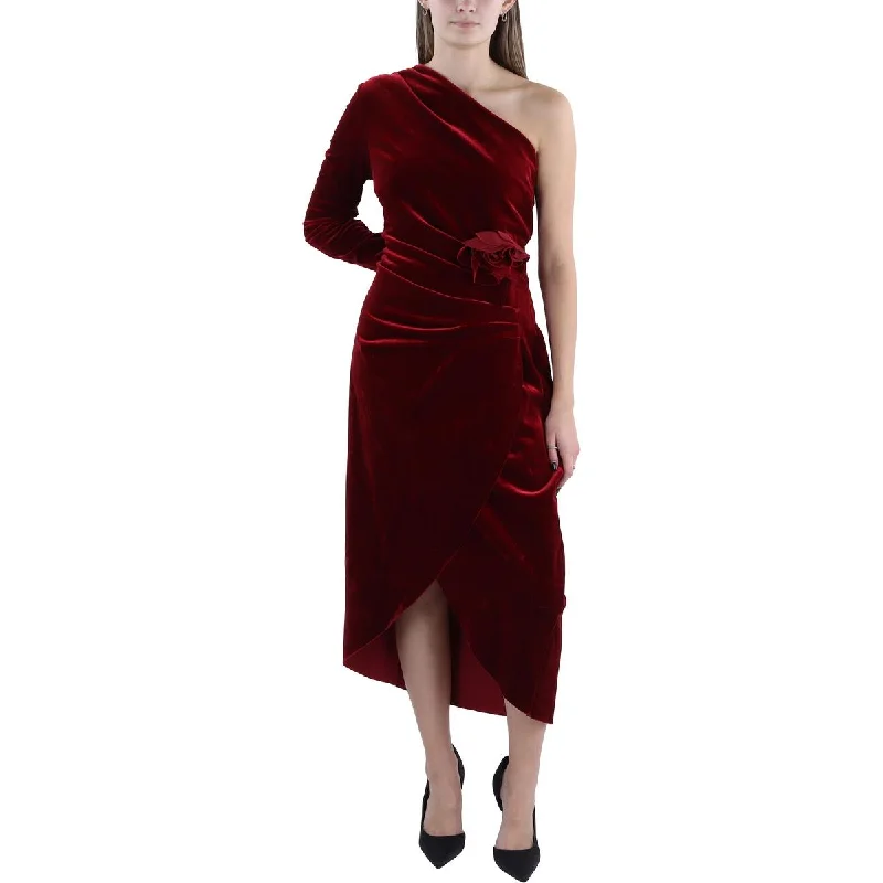 Womens Velvet Midi Cocktail And Party Dress Silk Midi Skirt