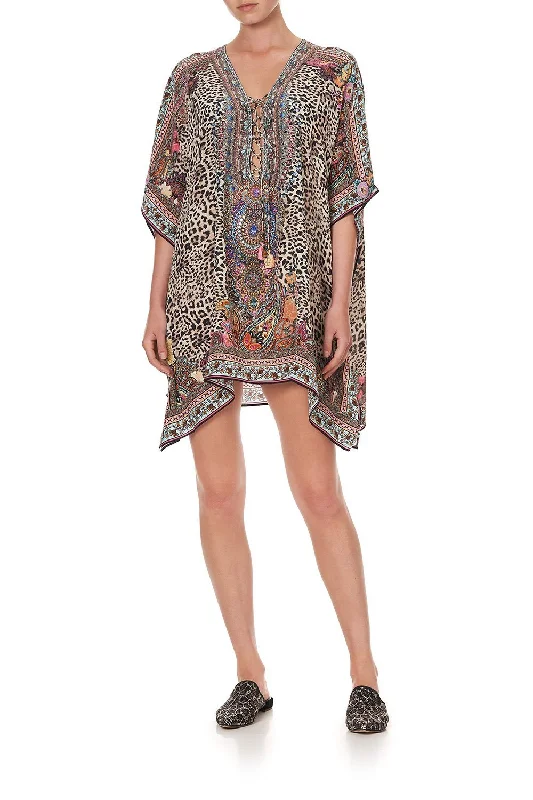 SHORT LACE UP KAFTAN WILD CHILD Lace Dress Trendy