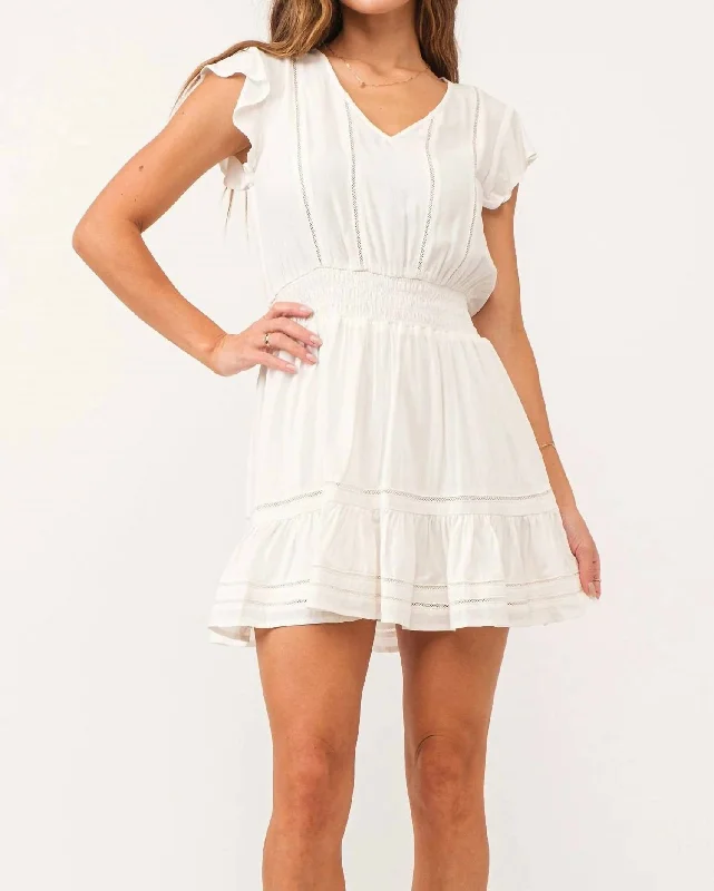 Dottie Lace Bodice Dress In White Lace Dress Chic