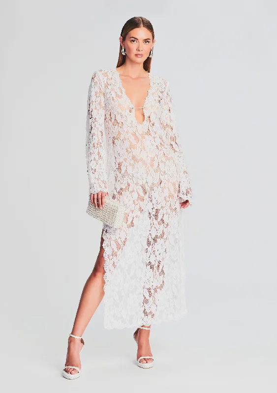 Reet Lace Kaftan White Lace Dress